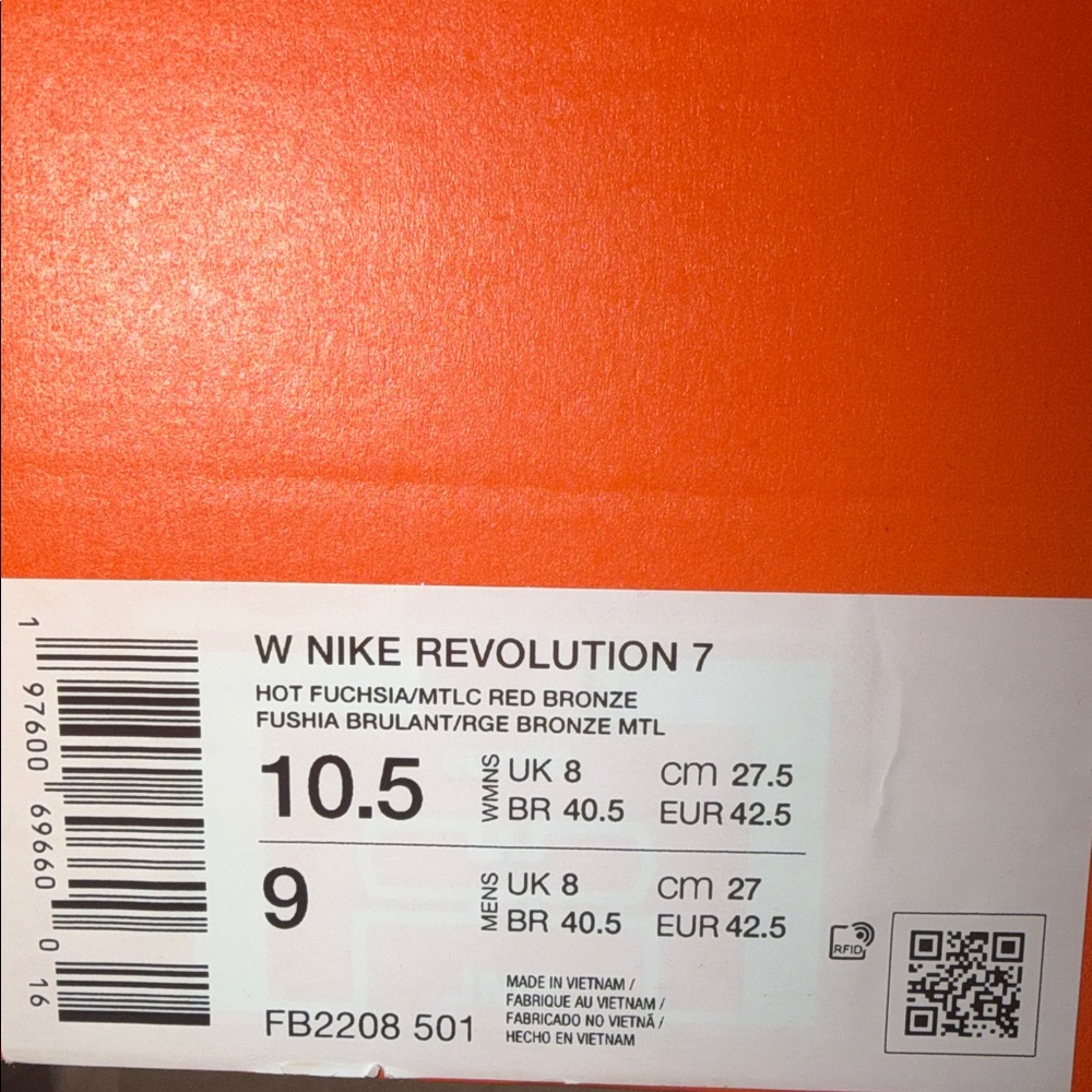 Nike Revolution 7 Fuchsia Pink White FB2208-501 Women’s Size 10.5 - Picture 6 of 6